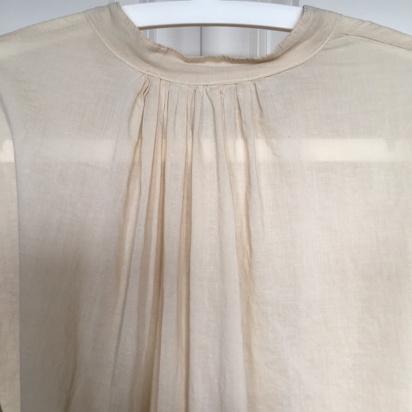 Cinched Waist Cotton Frock/Blouse Sand Color - Picture 8 of 8